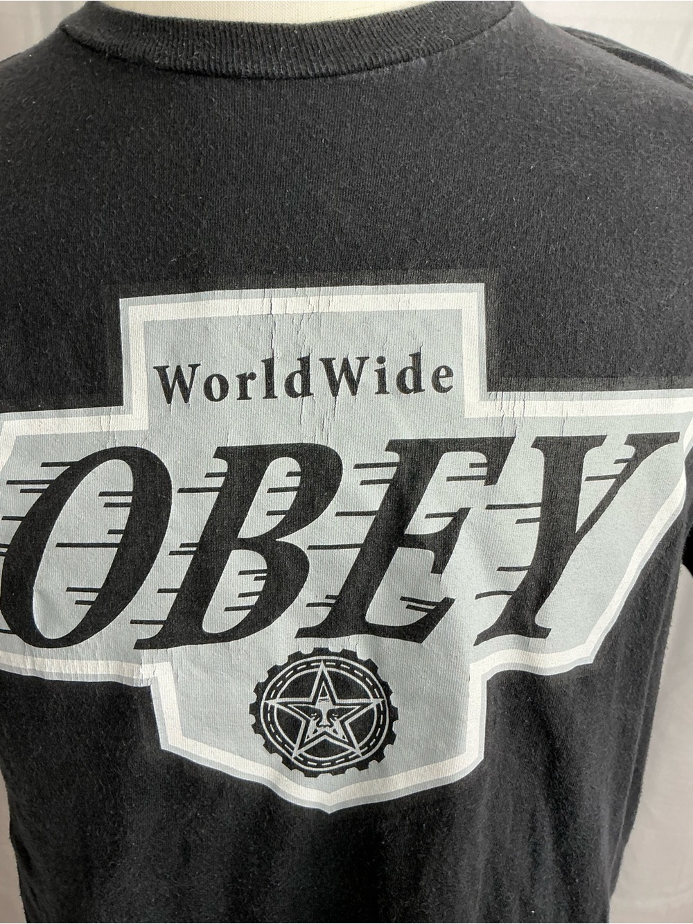 2308 - Obey Worldwide Graphic T-Shirt Black Size Medium - Picture 7 of 10